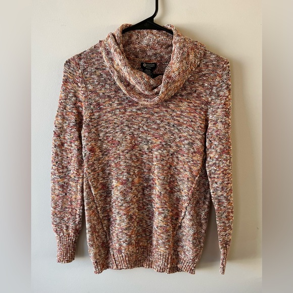 Haggar Sweaters - Haggar Petite Women's Speckled Cowl Neck Sweater-XS-Cotton blend- Cottagecore